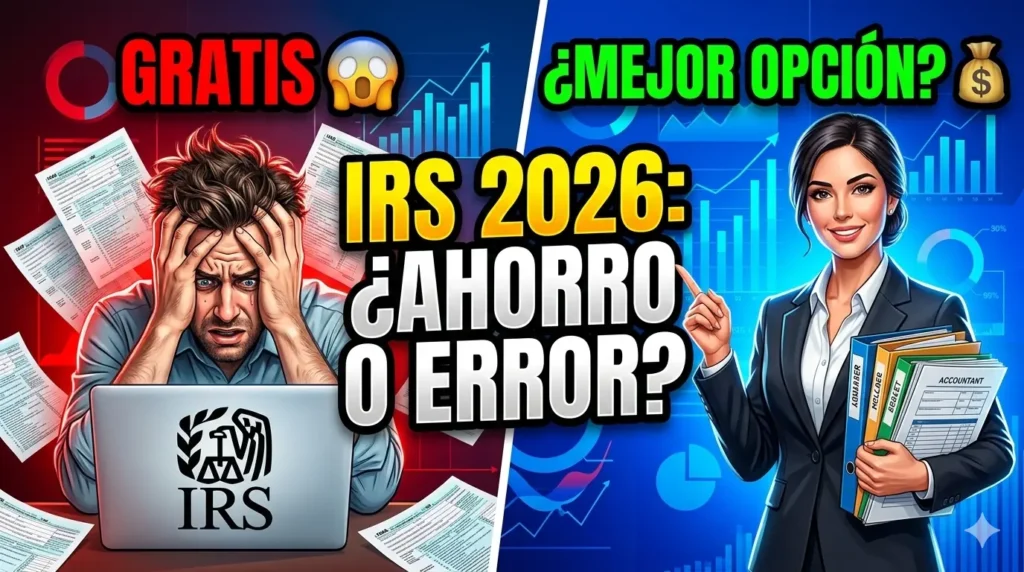 Preparar impuestos IRS gratis vs pagar profesional 2026