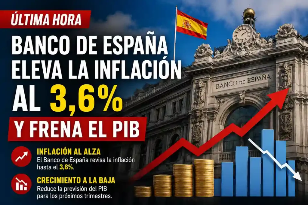ÚLTIMA HORA Banco de España eleva la inflación al 3,6% y frena el PIB trimestral