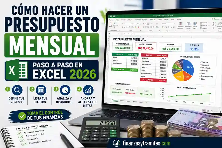 Cómo hacer un presupuesto mensual paso a paso en Excel 2026